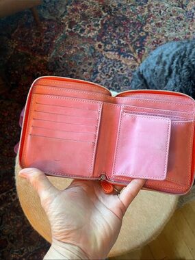 Designers Guild Pink Zip-Around Card Wallet